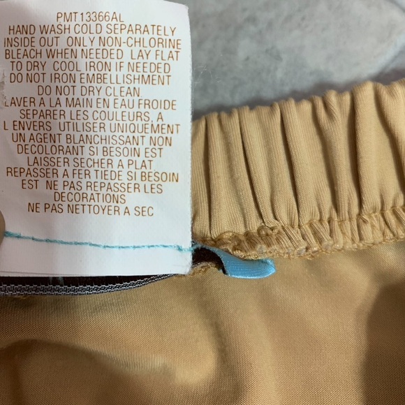 VTG Marciano Strapless Tan/Gold Bodycon Dress XS - Picture 4 of 8